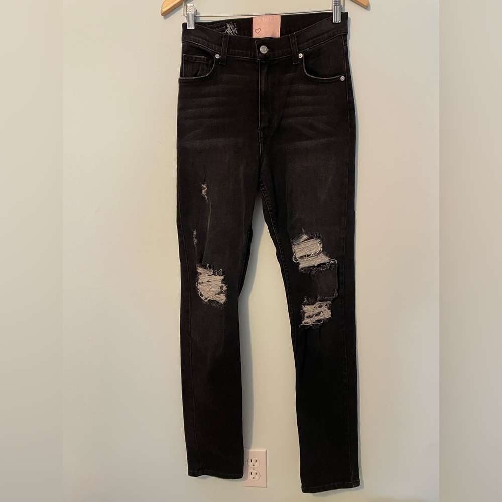 Revice Denim Jeans Black Ripped Size 28